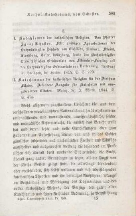 589-605 [Rezension] Schuster, Ignaz, Katechismus der katholischen Religion