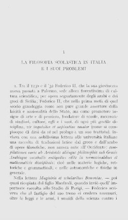 I. La filosofia scolastica in italia e i suoi problemi