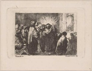 Der Zinsgroschen (nach der Radierung Rembrandts von ca. 1635)