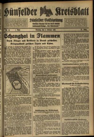 Erste Ausgabe vom Montag, den 01. Februar 1932.