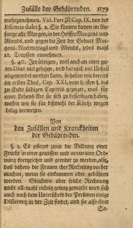 Von den Zufällen und Kranckheiten der Gebährenden
