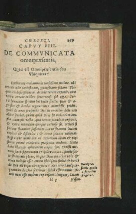 Caput VIII. De Communicata omnipraesentia.
