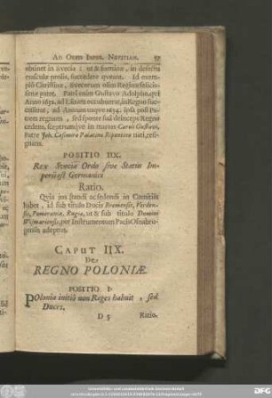 Caput IIX. De Regno Poloniae.