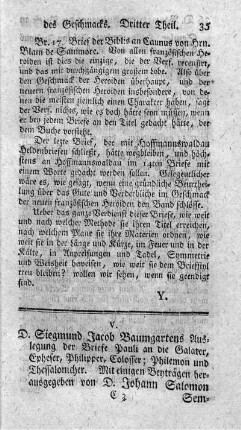 Auslegung der Briefe Pauli an die Galater, Epheser, Philipper, Colosser, Philemon und Thessalonicher.