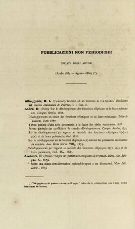 Pubblicazioni non periodiche.