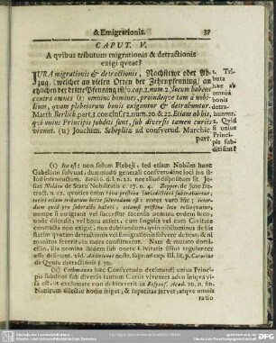 Caput V. A quibus tributum migrationis & detractionis exigi queat?