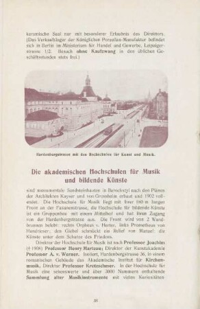 Die akademischen Hochschulen für Musik und bildende Künste