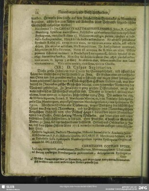 (XII) D. Caspar Sagittarius