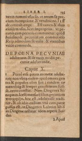 De Poena Pecuniae adulteratae, & de variis modis pecuniae adulterandae. Caput X.