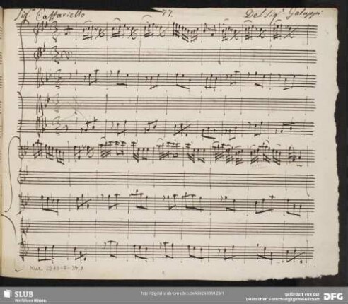 La vittoria d'imeneo. Excerpts - Mus.2973-F-34,8 : S, strings, bc