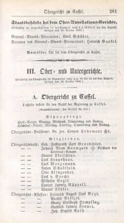 III. Ober- und Untergerichte.