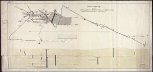 Riss von dem Berggebäude Sonnenwirbel mit Hohlewein Fundgrube, kolorierte Handzeichnung, 1811
