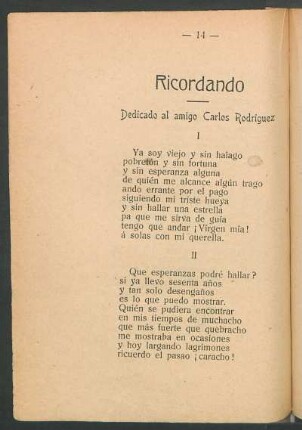 Ricordando : Dedicado al amigo Carlos Rodriguez