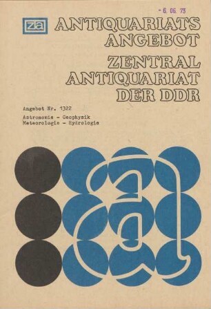 Nr. 1322: Astronomie - Geophysik - Meteorologie - Hydrologie