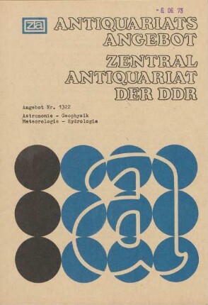 Nr. 1322: Astronomie - Geophysik - Meteorologie - Hydrologie