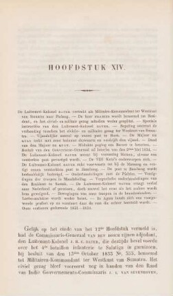 Hoofdstuk XIV. De Luitenant-Kolonel Bauer vertrekt als Militaire-Kommandant ter Westkust van Sumatra naar Padang ...