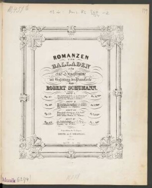 H. 4: Romanzen und Balladen für eine Singstimme mit Begleitung des Pianoforte