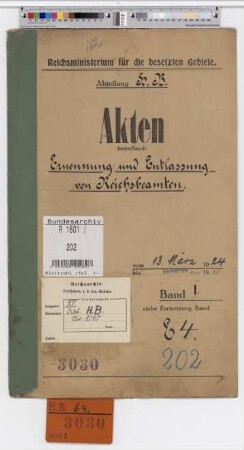 Ernennung und Entlassung von Reichsbeamten