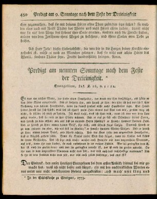 Predigt am neunten Sonntage nach dem Feste der Dreieinigkeit
