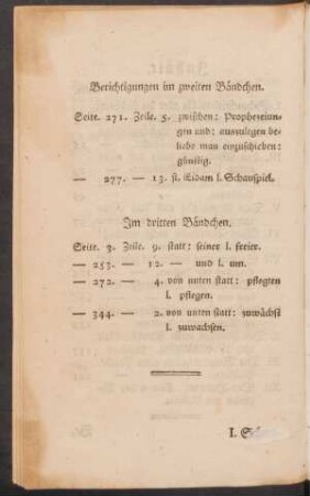 Berichtigungen im zweiten Bändchen