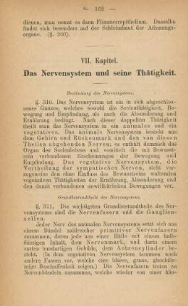 VII. Kapitel. Das Nervensystem und seine Thätigkeit