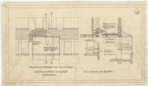 Billing, Hermann; Singen; Krankenhaus - Operationsflügel, Rückfassade (Detail); Aseptischer Operationsraum, Ausbildung des Sturzes (Details)