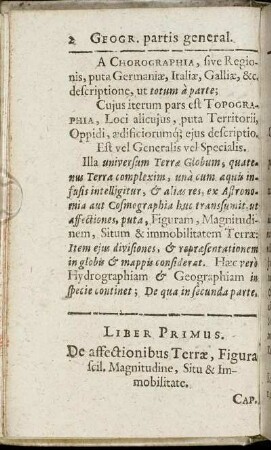 Liber Primus. De affectionibus Terræ, figura scil. Magnitudine, Situ & Immobilitate.