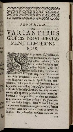De Variantibus Græcis Novi Testamenti Lectionibus.