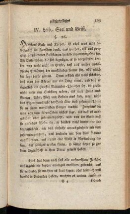 IV. Leib, Seel und Geist