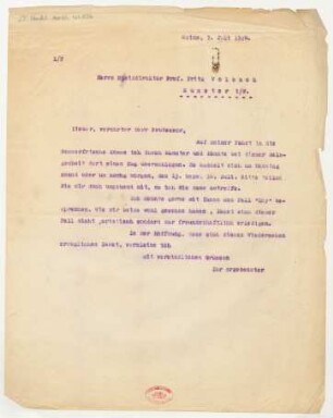 Brief an Fritz Volbach : 07.07.1924