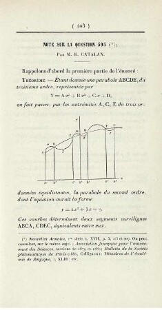 Note sur la question 593.