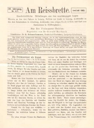 Nr. 6/7. Juni/Juli 1903.