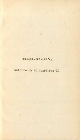 Bijlagen, behoorende bij hoofdstuk VI.