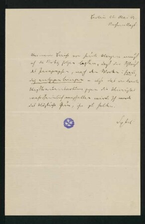 Brief vom 23. Mai 1864
