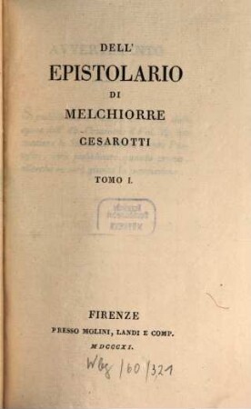 Dell' epistolario, 1