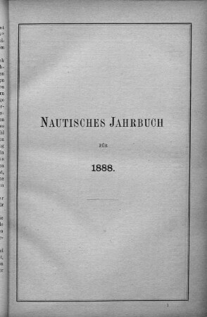 Nautisches Jahrbuch für 1888.