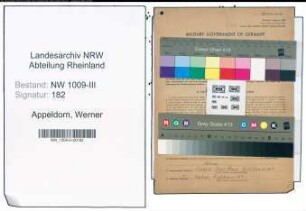 Entnazifizierung Werner Appeldorn , geb. 03.05.1906 (Schreiner)