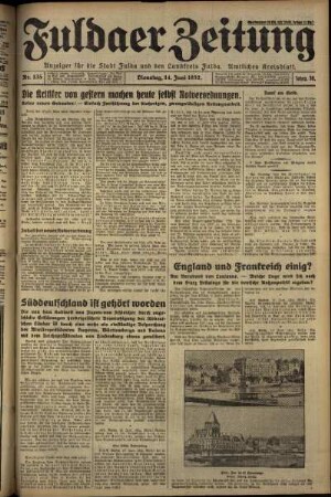 Ausgabe vom Dienstag, den 14. Juni 1932.