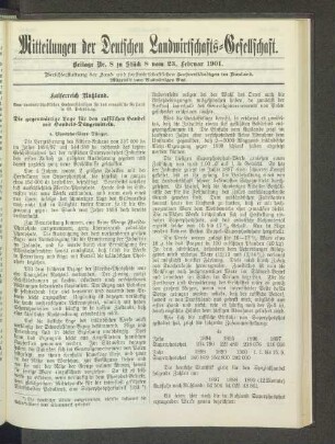 Beilage Nr. 8 zu Stück 8 vom 23. Februar 1901.