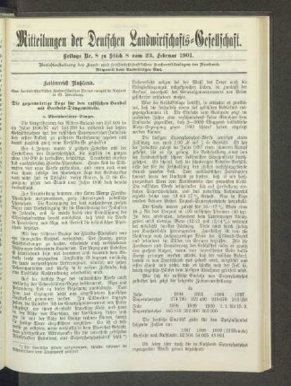 Beilage Nr. 8 zu Stück 8 vom 23. Februar 1901.