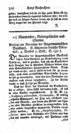 10) Naturlehre, Naturgeschichte und Chymie.