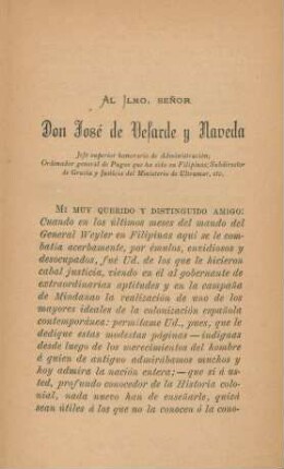 Al Jlmo, Senor Don José de Vesarde y Naveda