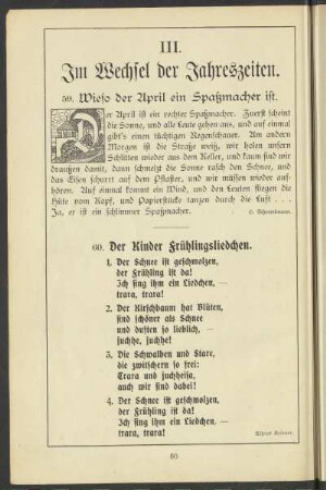 III. Im Wechsel der Jahreszeiten