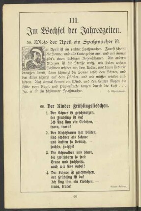III. Im Wechsel der Jahreszeiten