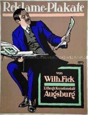 Reklameplakat der Lithographischen Kunstanstalt Wilhelm Fiek in Augsburg