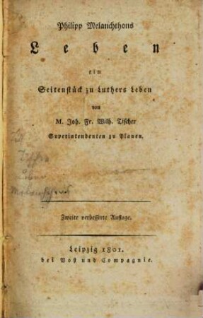 Philipp Melanchthons Leben : ein Seitenstück zu Luthers Leben