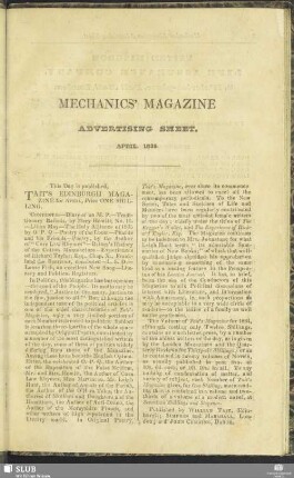 Advertising Sheet. April 1835