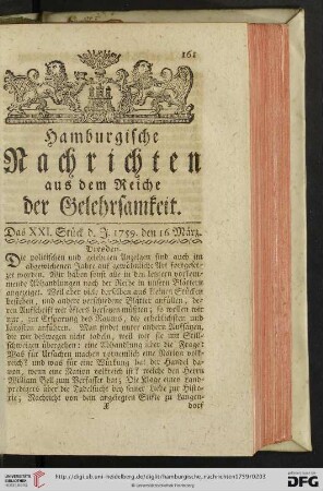 Das XXI. Stück - Das XXX. Stück (den 16 März. - den 20 April.)
