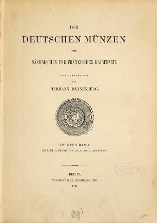 Die deutschen Münzen der sächsischen und fränkischen Kaiserzeit, 2