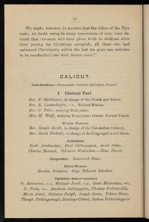 76-80, Calicut (with out-stations Putiyangadi, Collandy / Quilandy, Beypore)